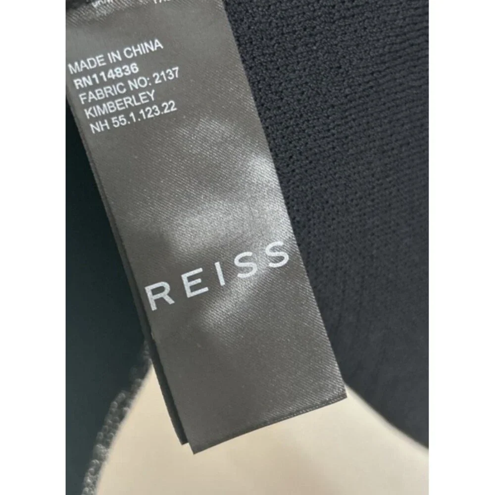 REISS cardigan Kimberley metallic Silver Black open front Medium Stretchy Comfy
